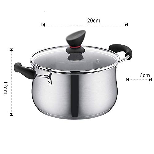 El Cobre Acero Inoxidable Cubierto Salsa Chef cazuela Cocinero Olla de cazuela Pan (Tamaño: S) Jzx-n (Size : Medium)