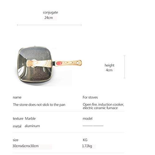 El recubrimiento antiadherente olla de cocina for freír cacerola de la crepe huevo que fríe el filete Pot pizza Panckae sartenes Plaza Alta Calidad (Color : Dark grey, Sheet Size : 16cm 25cm)
