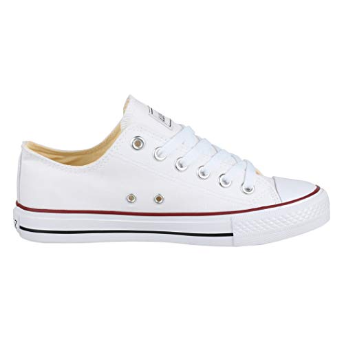 Elara Zapatilla de Deporte Unisex Low Top Textil Chunkyrayan Blanco 01-A-42-Weiss