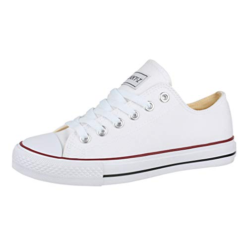 Elara Zapatilla de Deporte Unisex Low Top Textil Chunkyrayan Blanco 01-A-42-Weiss