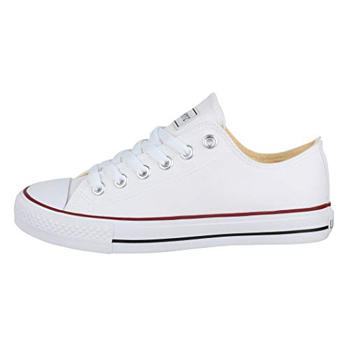Elara Zapatilla de Deporte Unisex Low Top Textil Chunkyrayan Blanco 01-A-42-Weiss