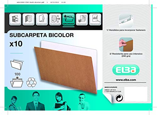 Elba Gio - Pack de 50 subcarpetas simples, A4