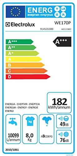 Electrolux myPRO WE170P Independiente Carga frontal 8kg 1400RPM A+++ Acero inoxidable - Lavadora (Independiente, Carga frontal, Acero inoxidable, Izquierda, LCD, 67 L)