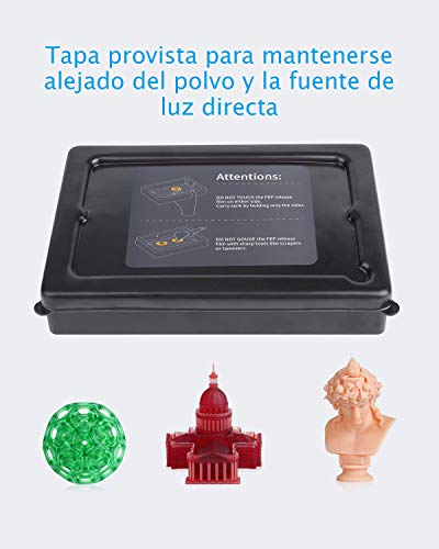 ELEGOO 2 PCS Metal Tanques de Resina para Impresora 3D ELEGOO Mars con FEP Película Preinstalado, 2 Tapas, y 2 Llaves Allen para ELEGOO Mars, Photon y Epax X1
