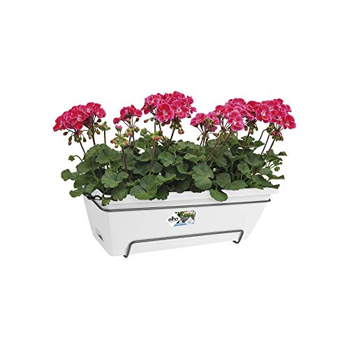 Elho Barcelona Allin1 50cm Jardinero balcón, Blanco, 50x28.6x44 cm