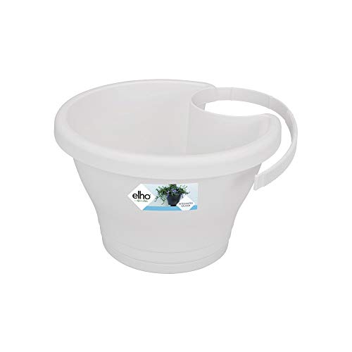 Elho Corsica Drainpipe Clicker Maceta con Tubo de desagüe, White, 24 cm