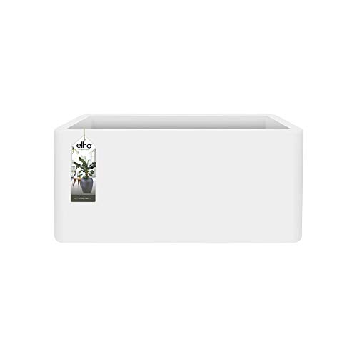 Elho Pure Soft Brick Long Macetero con Ruedas, White, 80 cm
