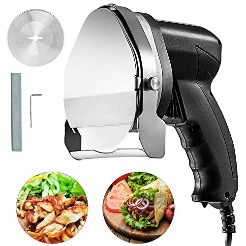 Elikliv Eléctrico Kebab Cortador Cortadora Carne Cortador Doner Shawarma Máquina de Corte 2 Cuchillas Ampliamente Utilizado En Asado Carne Tiendas, Restaurantes, Snack Barras, Familias, Etc
