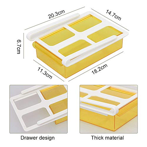 Elinala Organizador de Cajón para Nevera, Organizador Nevera, 2 PCS Refrigeradores de Plástico Contenedores Extraíbles y Organizador de Estante para Verduras y Frutas (Verde)