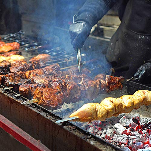 Elinala Pinchos Barbacoa, Máquina para Pinchos de Carne, 20 Piezas de Metal Plano Reutilizable Kebab y 1 Pieza 3 en 1 Ulti-Function Barbacoa Verduras Carne Brocheta Caja (35 CM)