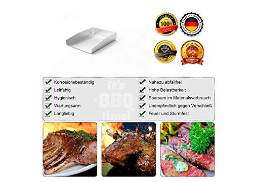 ELITE BBQ V2A - Plancha universal de acero inoxidable para barbacoa (20 x 15 mm, grosor de 4 mm, apta para barbacoas de carbón vegetal, como Weber Napoleon Grill, Campingaz Broil King