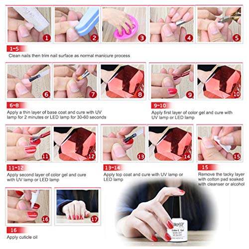 Elite99 Esmalte Semipermanente UV LED 12pcs Kit Uñas de Gel Pintauñas Esmalte de Uñas Soakoff Manicura Color de Macarrón - Gift set 015