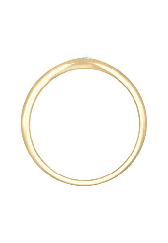 Elli Anillos Anillo para mujer tipo sello con estrella brillante y cristales de Swarovski® de plata esterlina 925