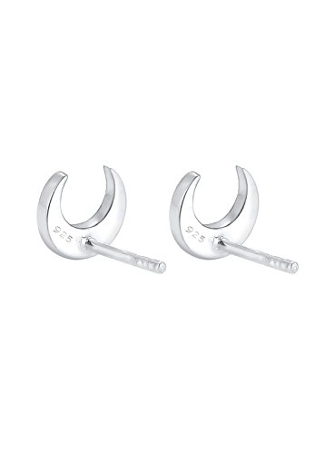 Elli Pendientes Pendientes de media luna en plata esterlina 925 bañada en oro rosa