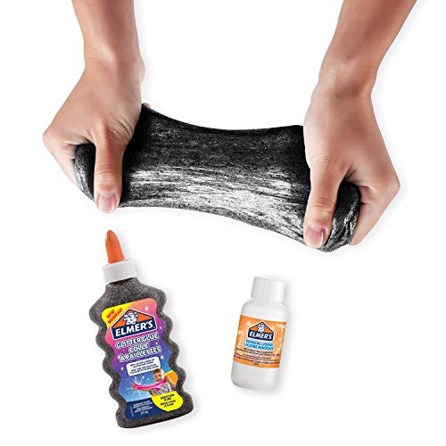 Elmer’s pegamento de PVA con purpurina, negro, 177 ml, lavable, ideal para hacer slime, 1 unidad