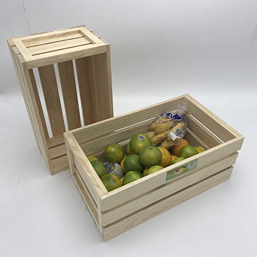 EM Home 1 Piezas Caja de Almacenamiento,Caja de Madera Fruta，También Puede Vender 4 Juegos, tamaño: