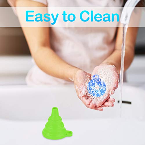 Embudo de Silicona, Embudo Plegable de Silicona, Embudos de Cocina Flexible para la Cocina, Botella de Agua, líquido Transferencia (3 Paquetes)
