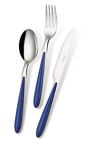 Eme Posaterie Caribe Blu 55 - Cubertería (24 piezas, acero inoxidable 18/0, sin níquel)