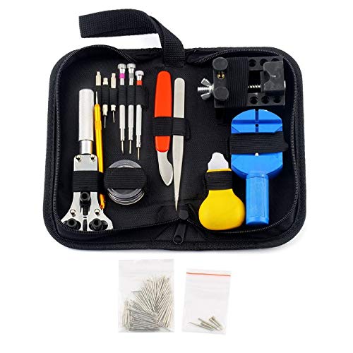 EmNarsissus 144 unids/Set portátil Profesional relojero Juego de Herramientas de reparación de Relojes Kit de Accesorios removedor de pasadores abridor de Caja ajustador
