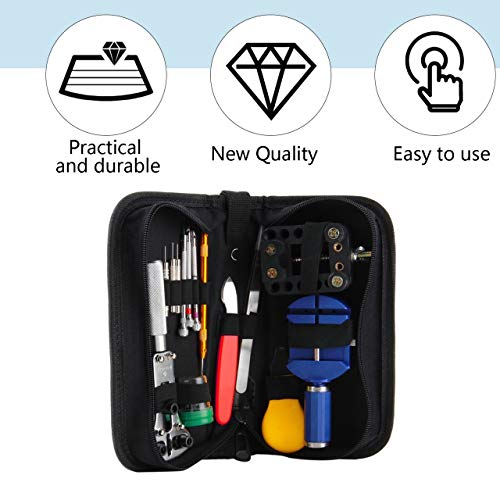 EmNarsissus 144 unids/Set portátil Profesional relojero Juego de Herramientas de reparación de Relojes Kit de Accesorios removedor de pasadores abridor de Caja ajustador