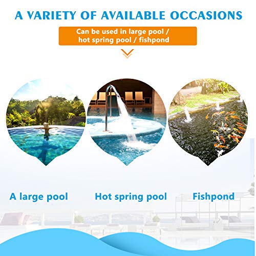 Emooqi Skimmer para Piscina, Skimmer De Hojas De Red con 1.2m Mango De Polo Conectable - Red De Malla Fina - Marco Robusto, para Piscinas, Bañeras, Fuente, Pecera, Elimina Todos Los Escombros