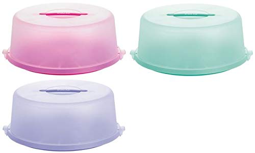 Emsa 514286 Basic - Recipiente para conservar y Transportar Tartas (33 cm), Color Blanco y Verde