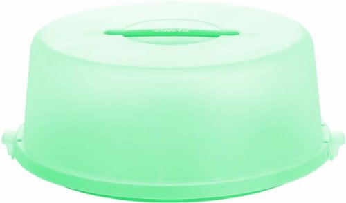 Emsa 514286 Basic - Recipiente para conservar y Transportar Tartas (33 cm), Color Blanco y Verde