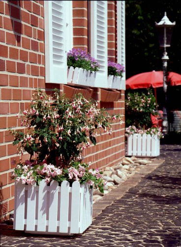 Emsa 956101200 Landhaus - Jardinera (100 cm), color blanco