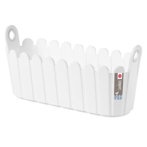 Emsa Landhaus - Jardinera, 39 x 15 x 19 cm, Color Blanca