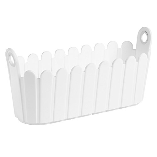 Emsa Landhaus - Jardinera, 39 x 15 x 19 cm, Color Blanca