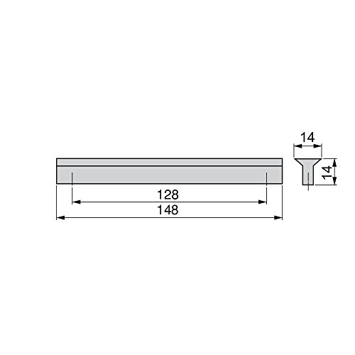 Emuca 9165862 Tirador para mueble, CC128mm, Aluminio, Anodizado mate, Lote de 25