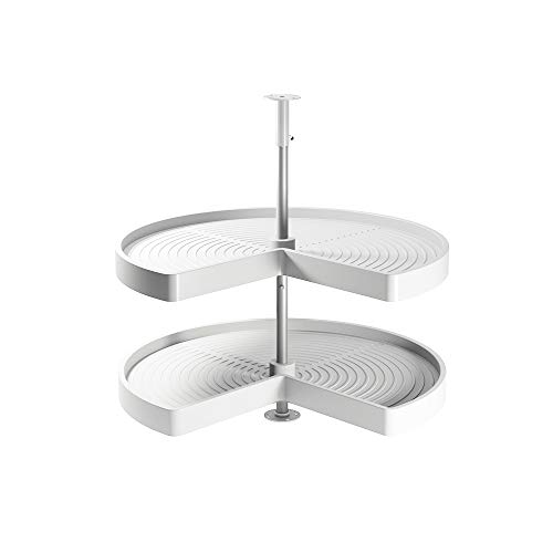 EMUCA - Kit de bandejas giratorias para Mueble de Cocina esquinero, bandejas giratorias 3/4 de Ø810mm para modulo de 900mm, Blanco