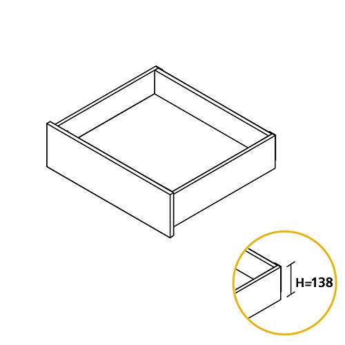 Emuca - Kit de cajón para cocina o baño con guias de extracción total y cierre suave, altura 105mm y profundidad 450mm, Gris antracita