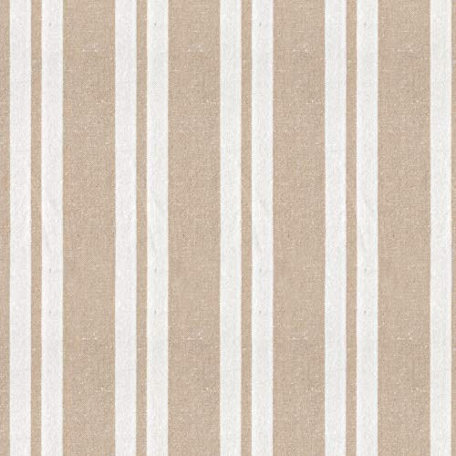 Encasa Homes Servilletas de Mesa de Comedor de 12 pcs Juego de Grandes 43 x 43 cm (17 x 17 Inch) - Franca Beige Rayas - Tela de Fiesta de algodón Pesado Absorbente Lavable a máquina
