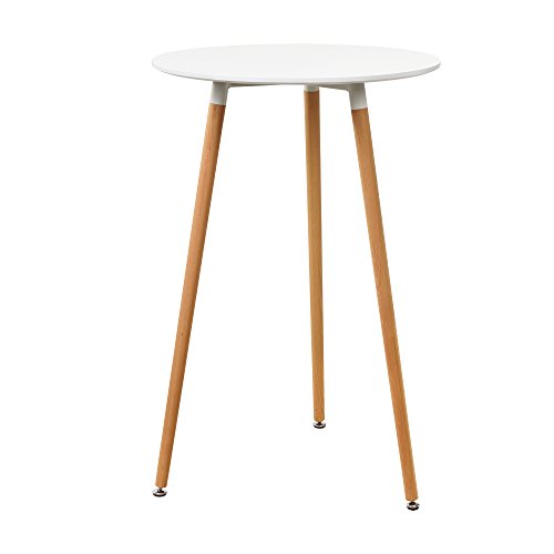 [en.casa] Mesa de Bar/Mesa Alta/Blanca (ø70cm) - de diseño - Redonda