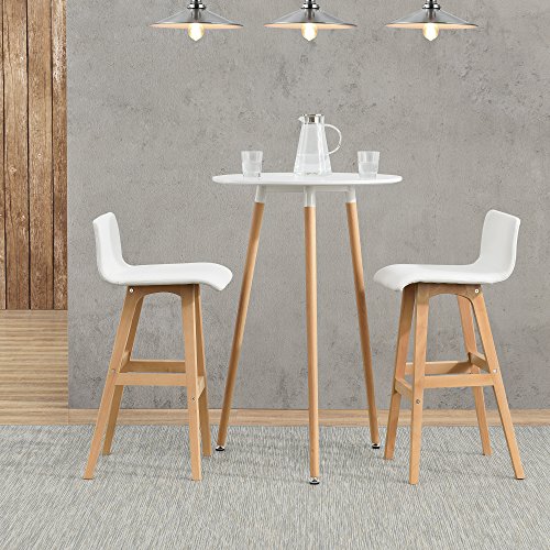 [en.casa] Mesa de Bar/Mesa Alta/Blanca (ø70cm) - de diseño - Redonda