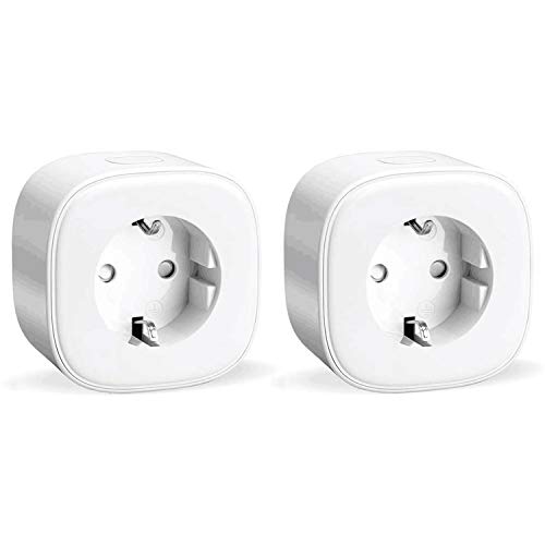 Enchufe inteligente con Wi-Fi, 16A 3680W, Compatible con Alexa y Google Assistant, con Aplicación de Control Remoto para iOS y Android, Wi-Fi Smart Plug, Paquete de 2.