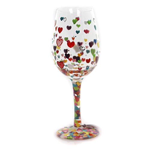 Enesco Lolita Figurita Copa De Vino Un Millón De Corazones, Resina, Multicolor, 20 x 20 x 22.5 cm