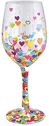 Enesco Lolita Figurita Copa De Vino Un Millón De Corazones, Resina, Multicolor, 20 x 20 x 22.5 cm