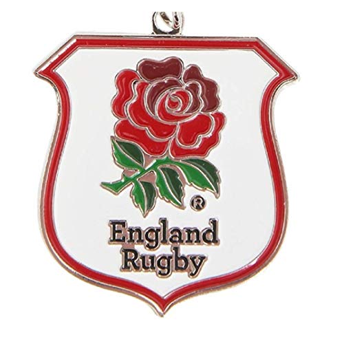 ENGLAND R.F.U. Selección Inglesa RFU Rugby - Llavero con escudo (Modelo Único) (Blanco/Rojo)