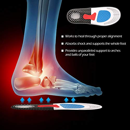 Enjoygoeu 2pc Plantillas Deportivas Ortopedicas Hombre para Fascitis Plantar,EVA Transpirable Absorción de golpes,para el Dolor de Talón, Corrección del Tobillo,Deportes (S)