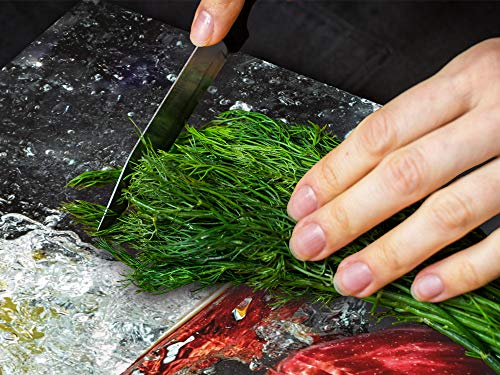 Enorme Cubre vitros de cristal templado - Tablas para cortar gigante – Tabla para amasar y protector de vitro – UNA PIEZA (80 x 52 cm) o DOS PIEZAS (40 x 52 cm) Serie de Frutas y Verduras DD02