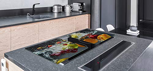 Enorme Cubre vitros de cristal templado - Tablas para cortar gigante – Tabla para amasar y protector de vitro – UNA PIEZA (80 x 52 cm) o DOS PIEZAS (40 x 52 cm) Serie de Frutas y Verduras DD02