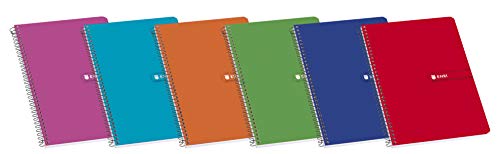 Enri 100430109 - Pack de 10 cuadernos espiral, tapa blanda, 4º
