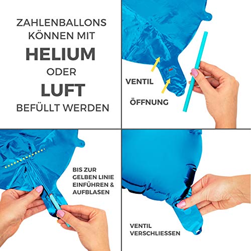 envami Globos de Cumpleãnos 2 Azul I 101 CM Globo 2 Años I Globo Numero 2 I Decoracion 2 Cumpleaños Niños I Globos Numeros Gigantes para Fiestas I Vuelan con Helio