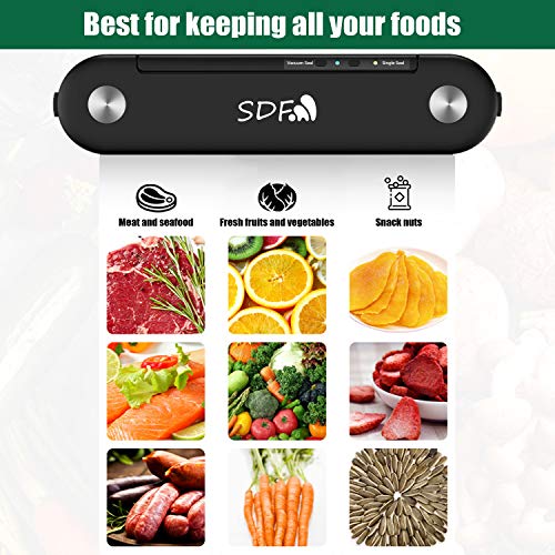 Envasadoras al Vacío, Máquina Automática de Sellado al Vacío para Alimentos Frescos Secos y Húmedos, para Almacenamiento de Ahorro de Dlimentos con 20 Bolsas de Sellado, Adecuado para Doméstico (A)