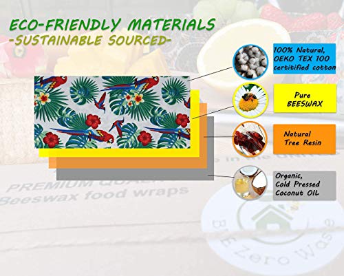 Envolturas de cera de abejas, juego de 4 extra grandes, colores aleatorios, BEE Zero Waste, UK HANDMADE, alternativa natural a la película adhesiva, biodegradable, tapas ecológicas sin plástico