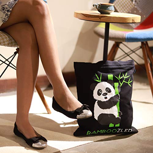 Eono Bolsas de primera calidad para mujer, Bolsas de la compra Reutilizables, Bolsas de lona 100% algodón con cremallera, Regalo Tote Bag, Bolsa de Playa, Bolsa de Hombro, Bolsa de Libros | 0602H04