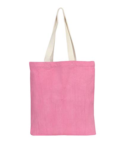 Eono Bolsos Tote Para Mujer, Bolsas de la compra Reutilizables, Algodón reciclado Bolsas de Supermercado, Regalo Tote Bag, Bolsa de Playa, Bolsa de Hombro, Bolsa de Libros | Rosado | 0407