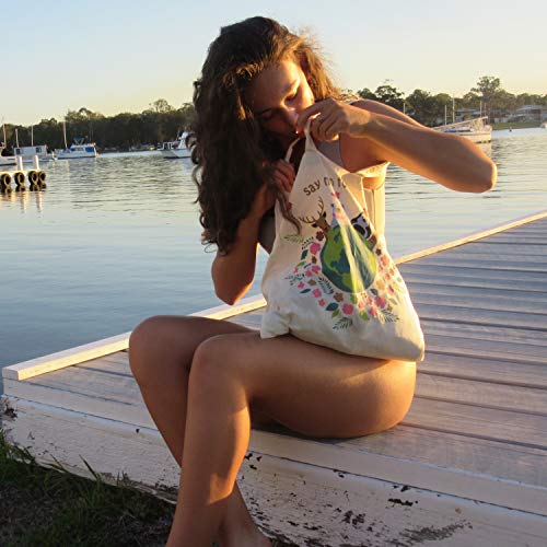 Eono Bolsos Tote Para Mujer, Bolsas de la compra Reutilizables, De Lona Bolso Bandolera, Algono Bolsas de Supermercado, Regalo Tote Bag, Bolsa de Playa, Bolsa de Hombro, Bolsa de Libros | 0101A04
